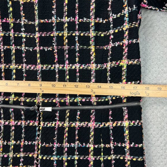 Carlisle Womens Tweed Convertible Zip-Off Coat Jacket Chanel-Inspired Grid Sz 6 - Picture 7 of 16